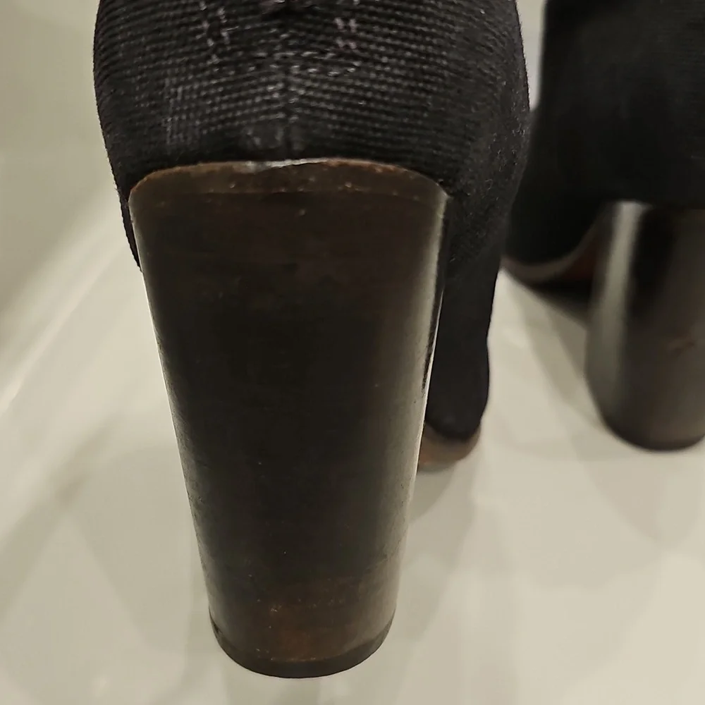 RAG & BONE Black Canvas Ankle Newbury Booties